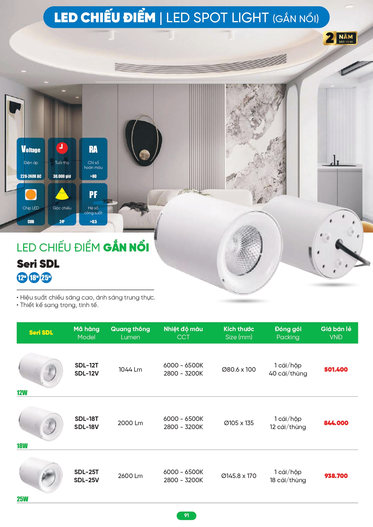 Bảng giá đèn LED MPE 2026